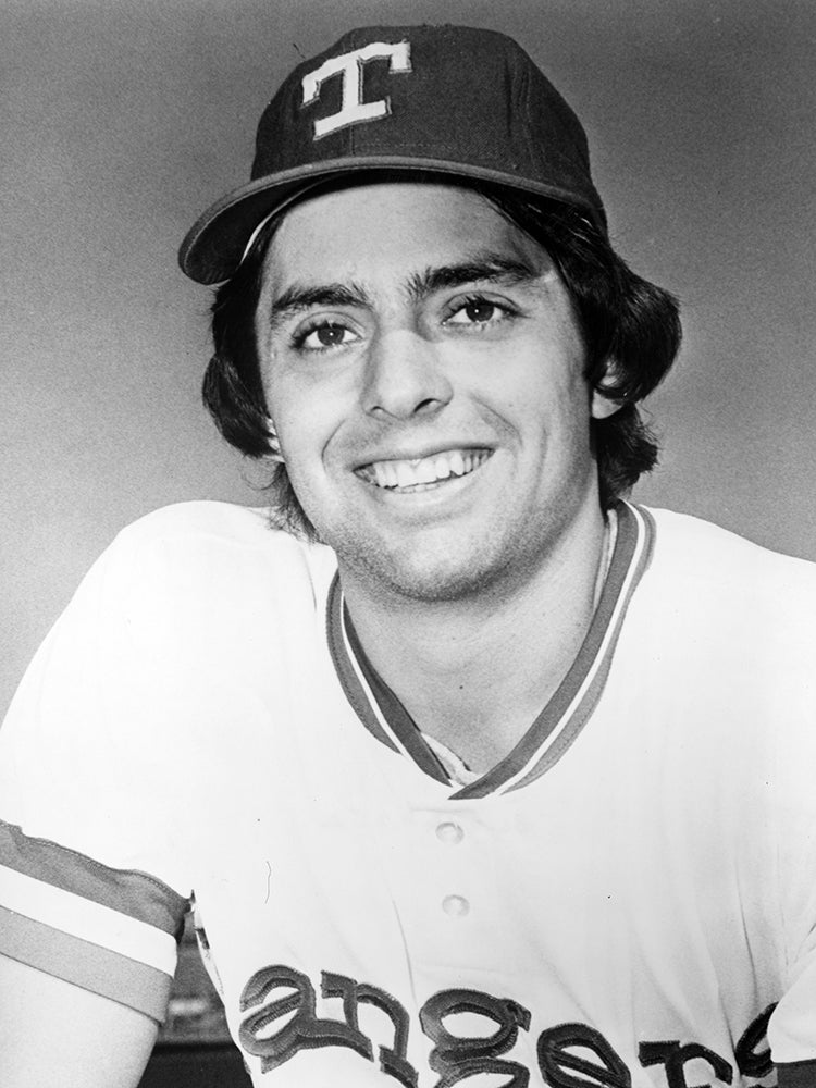 Head and shoulders portrait of Roy Smalley in Rangers uniform